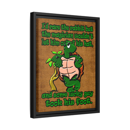 turtle race - framed canvas art (brown papyrus)