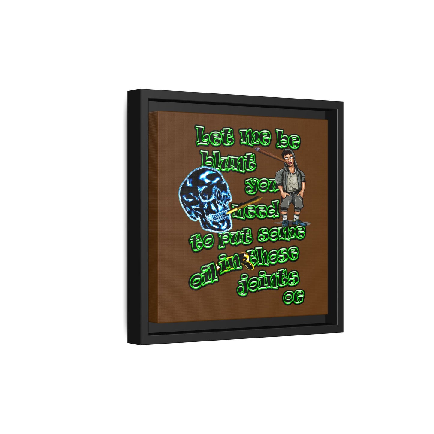 og - framed canvas art (brown)