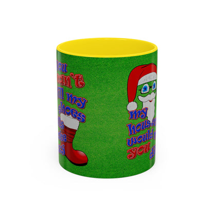 santa's shoes - Accent Mug (green turf)