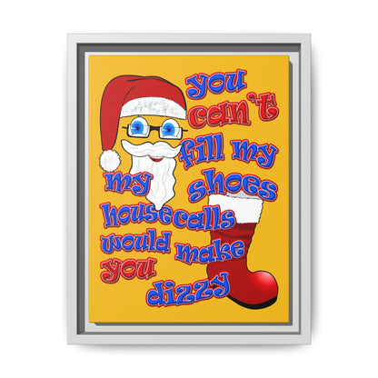 santa's shoes - framed canvas art (yellow)