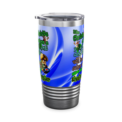 christmas spirits of boston - Ringneck Tumbler, 20oz (blue-white wave)