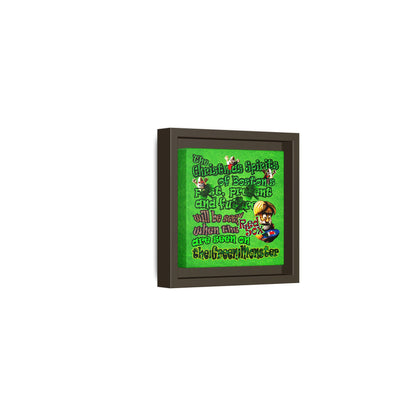 christmas spirits of boston - framed canvas art (green turf)