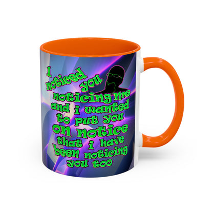 noticed you noticing - Accent Mug (grey-pink wave)