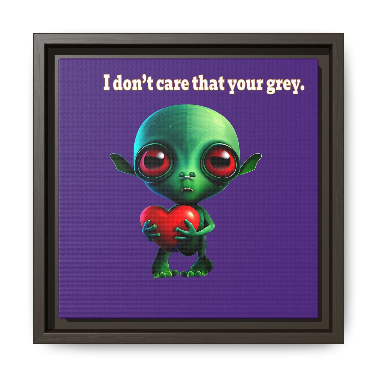 I don't care that your grey - framed canvas art (purple)