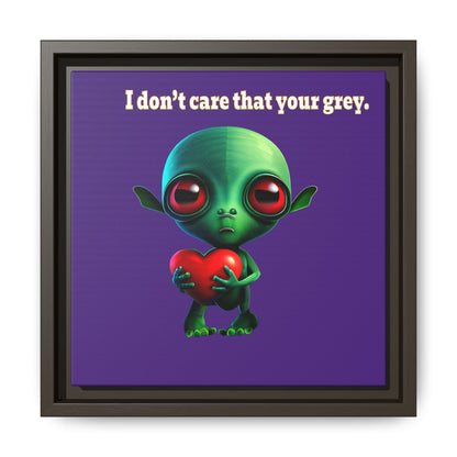 I don't care that your grey - framed canvas art (purple)