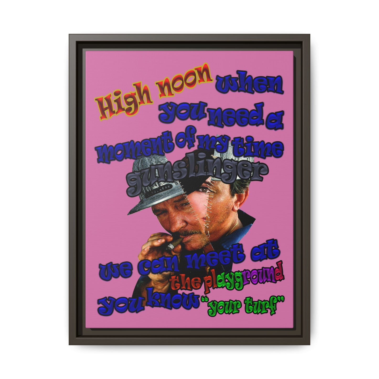 high noon - framed canvas art (light pink)