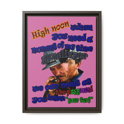 high noon - framed canvas art (light pink)
