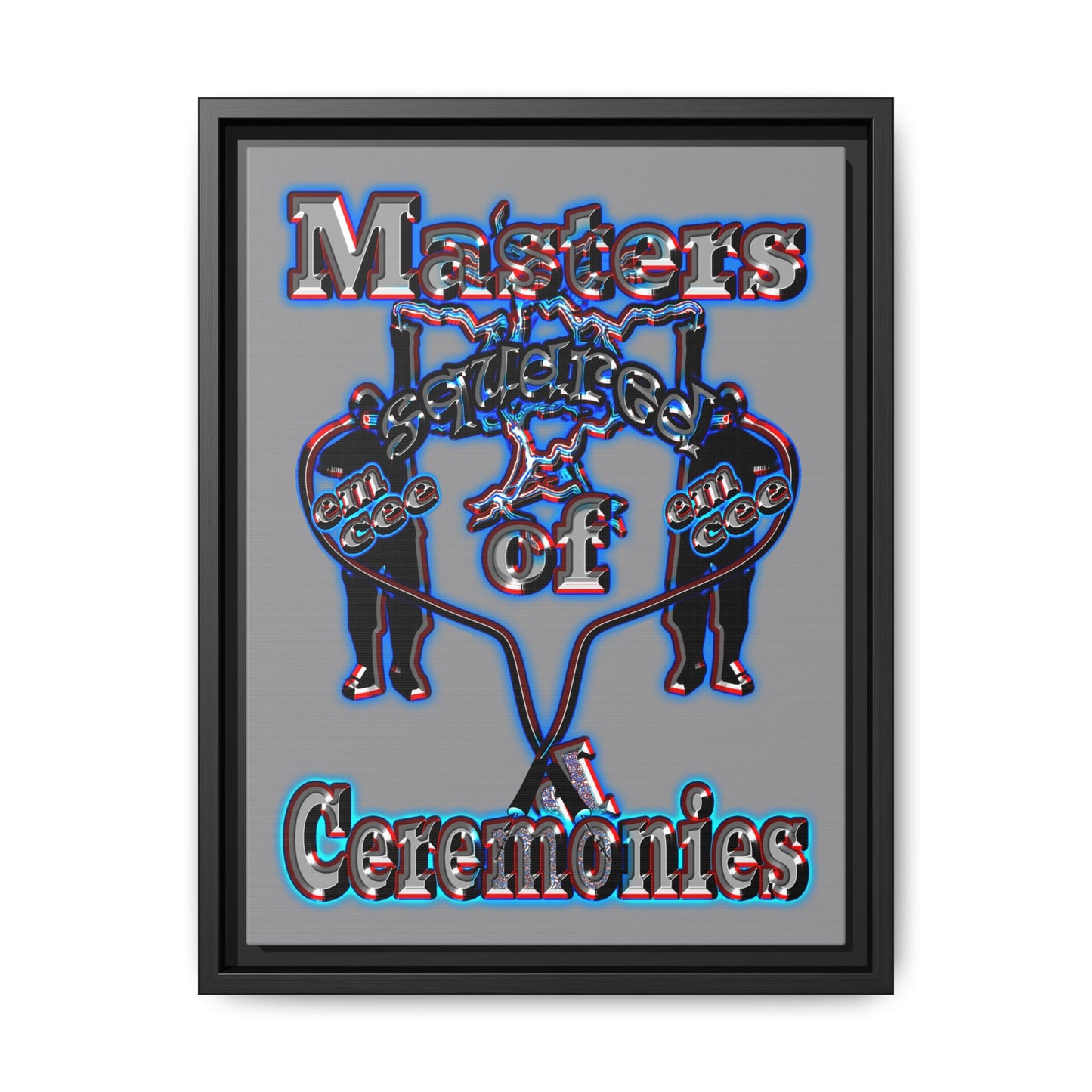 em cee squared - framed canvas art (grey)