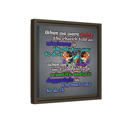 doggystyle - framed canvas art (grey-light grey)