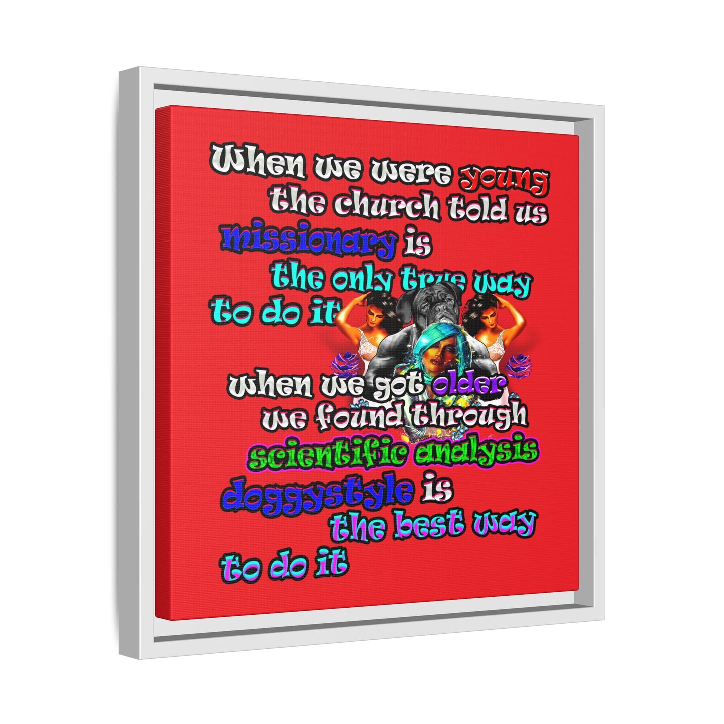 doggystyle - framed canvas art (red)
