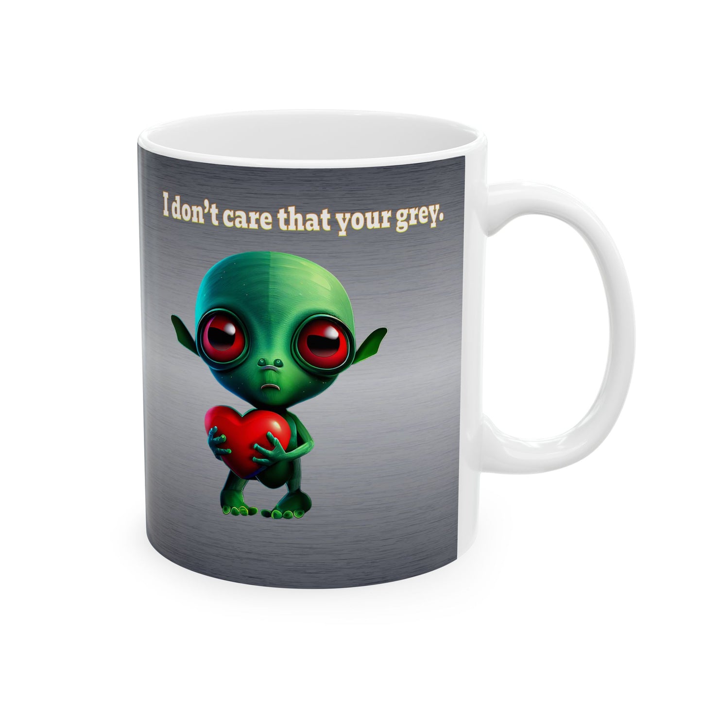 I don't care that your grey - White Mug (brushed nickel)