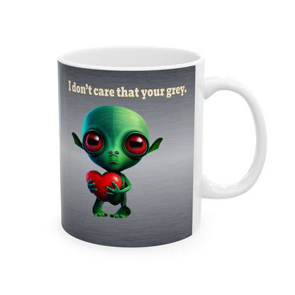 I don't care that your grey - White Mug (brushed nickel)
