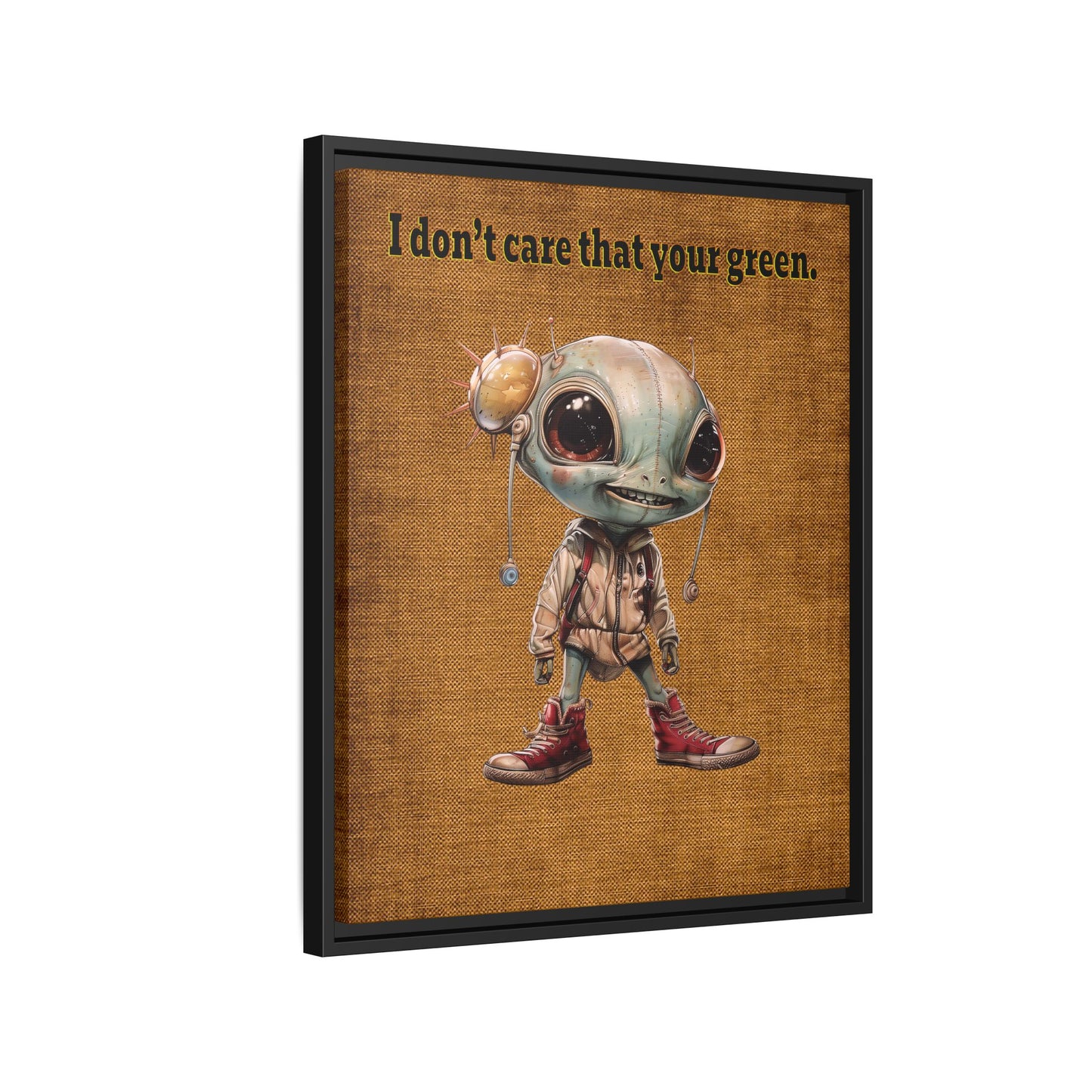 I don't care that your green - framed canvas art (brown papyrus)