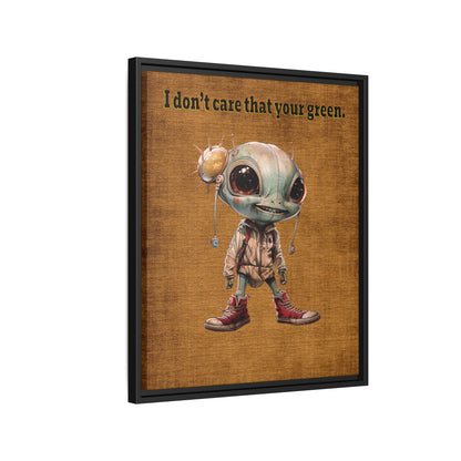 I don't care that your green - framed canvas art (brown papyrus)