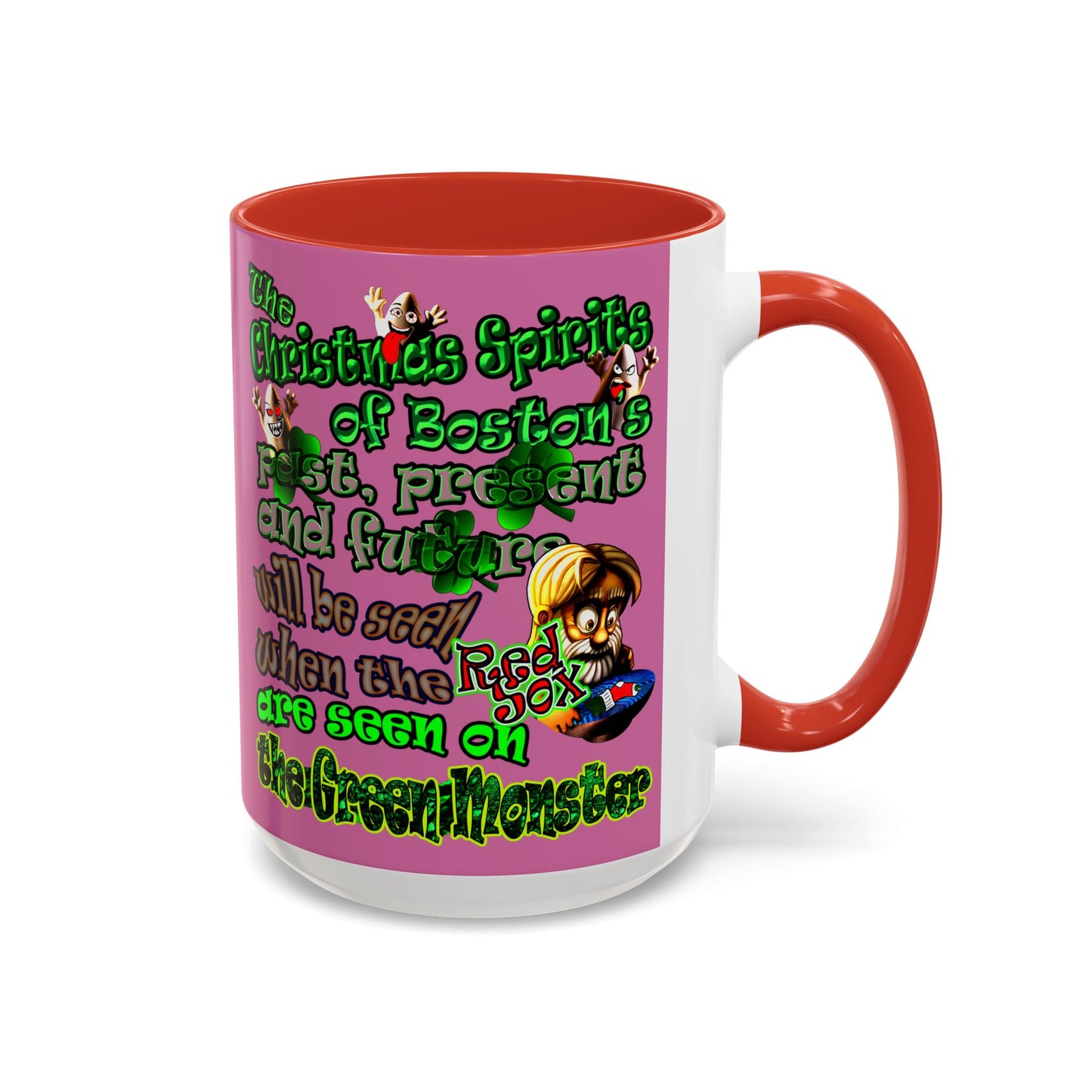 christmas spirits of boston - Accent Mug (light pink)