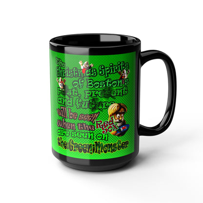 christmas spirits of boston - Black Mug (logo green)
