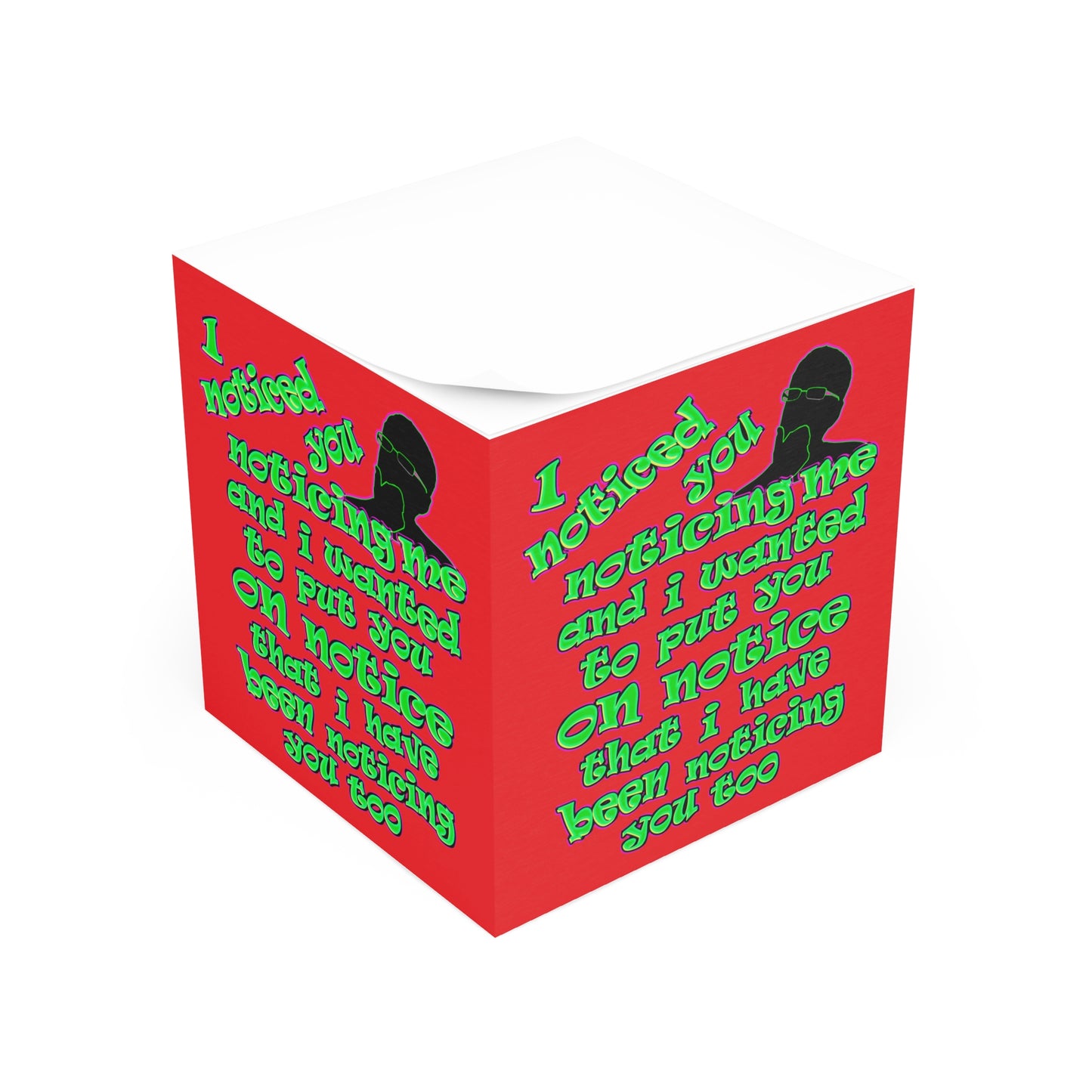 noticed you noticing - note cube (red)