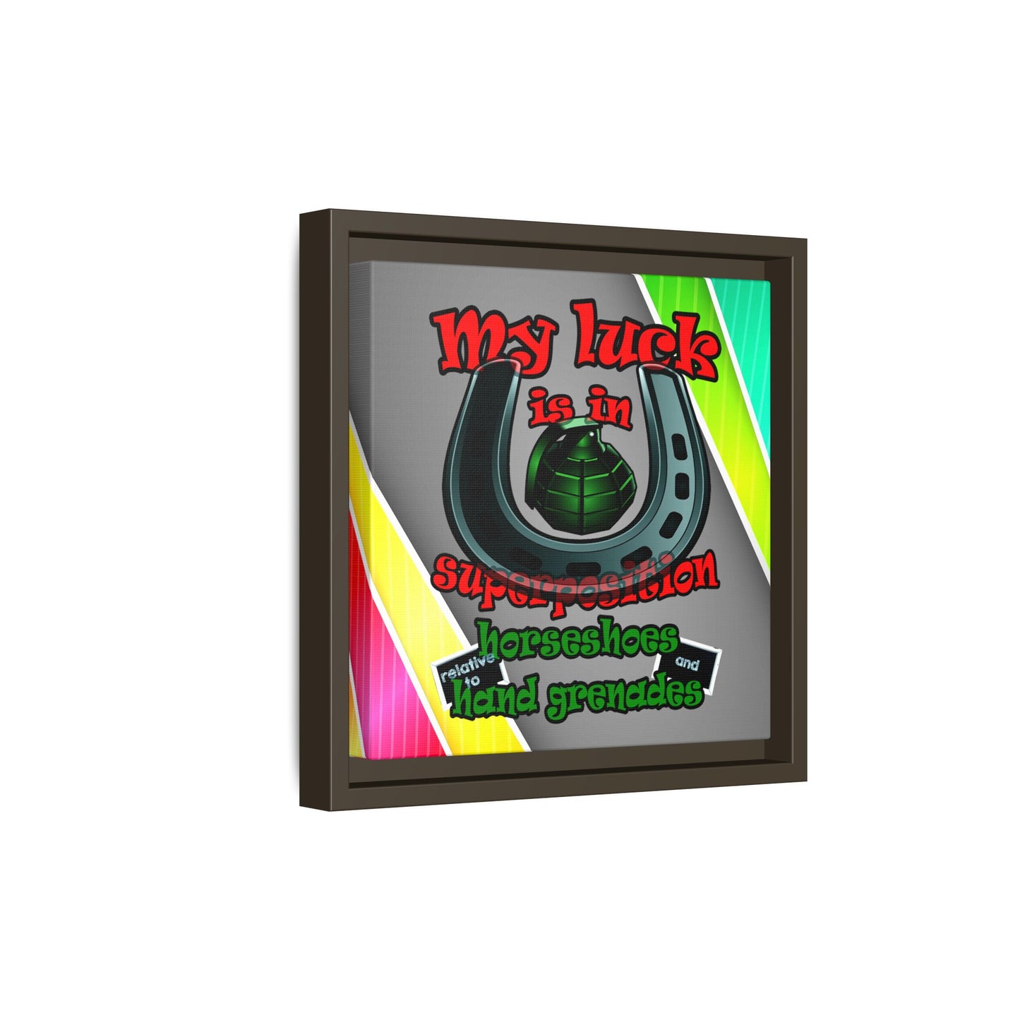 my luck - framed canvas art (rainbow split)