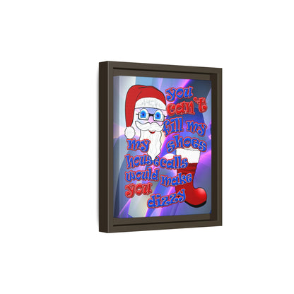 santa's shoes - framed canvas art (grey-pink wave)
