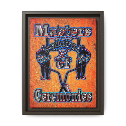 em cee squared - framed canvas art (burnt orange)