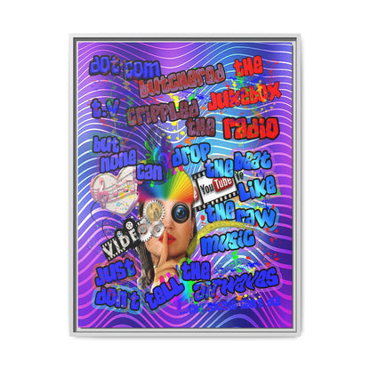drop the beat - framed canvas art (purple wave)