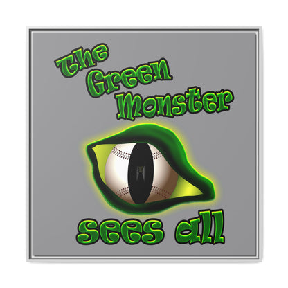 green monster - framed canvas art (grey)