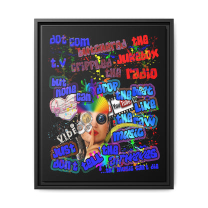 drop the beat - framed canvas art (black)