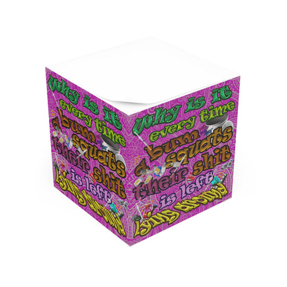the bum's shit - note cube (pink swirl)