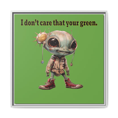 I don't care that your green - framed canvas art (green)