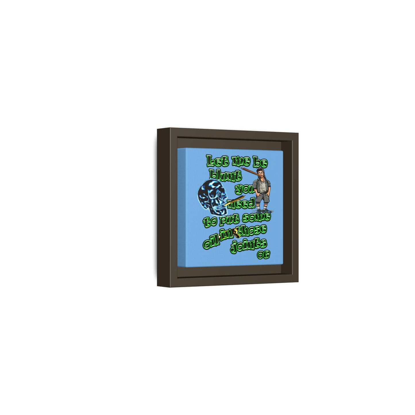 og - framed canvas art (light blue)