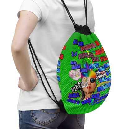 drop the beat - Drawstring Bag (logo green)