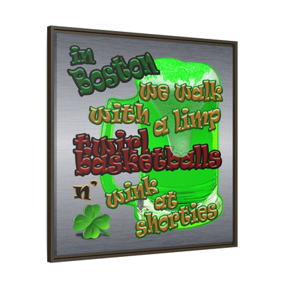 celtics logo - framed canvas art (brushed nickel)