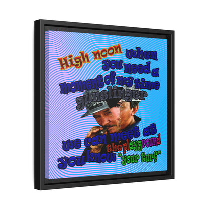 high noon - framed canvas art (light blue-purple wave)