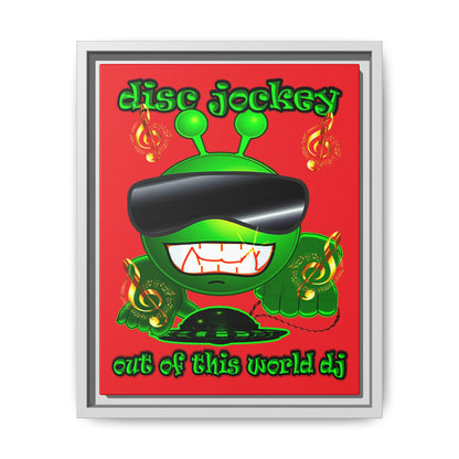 disc jockey - framed canvas art (red)