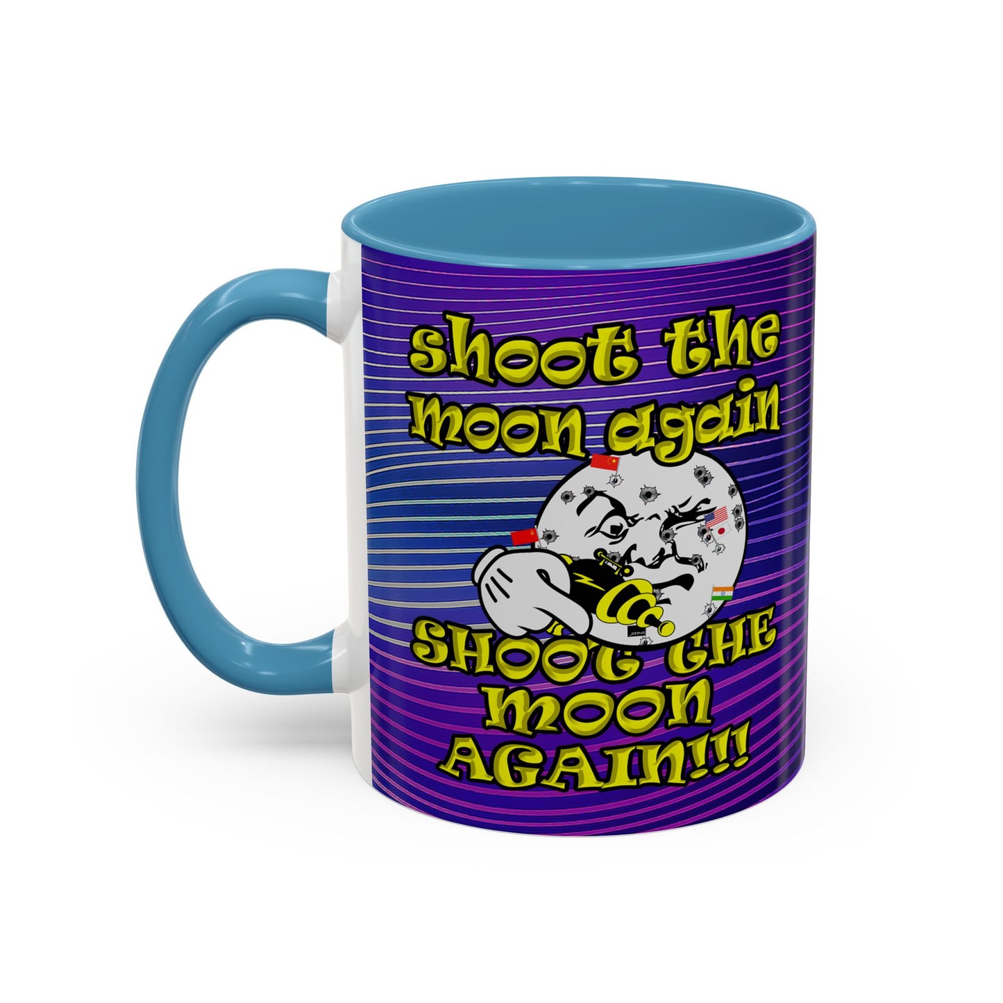 shoot the moon again - Accent Mug (purple wave)