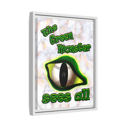 green monster - framed canvas art (white marble)