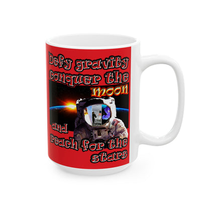 defy conquer reach - White Mug (red)