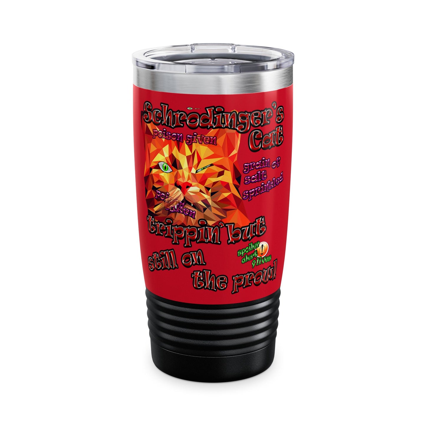 schrodinger's cat - Ringneck Tumbler, 20oz (dark red)