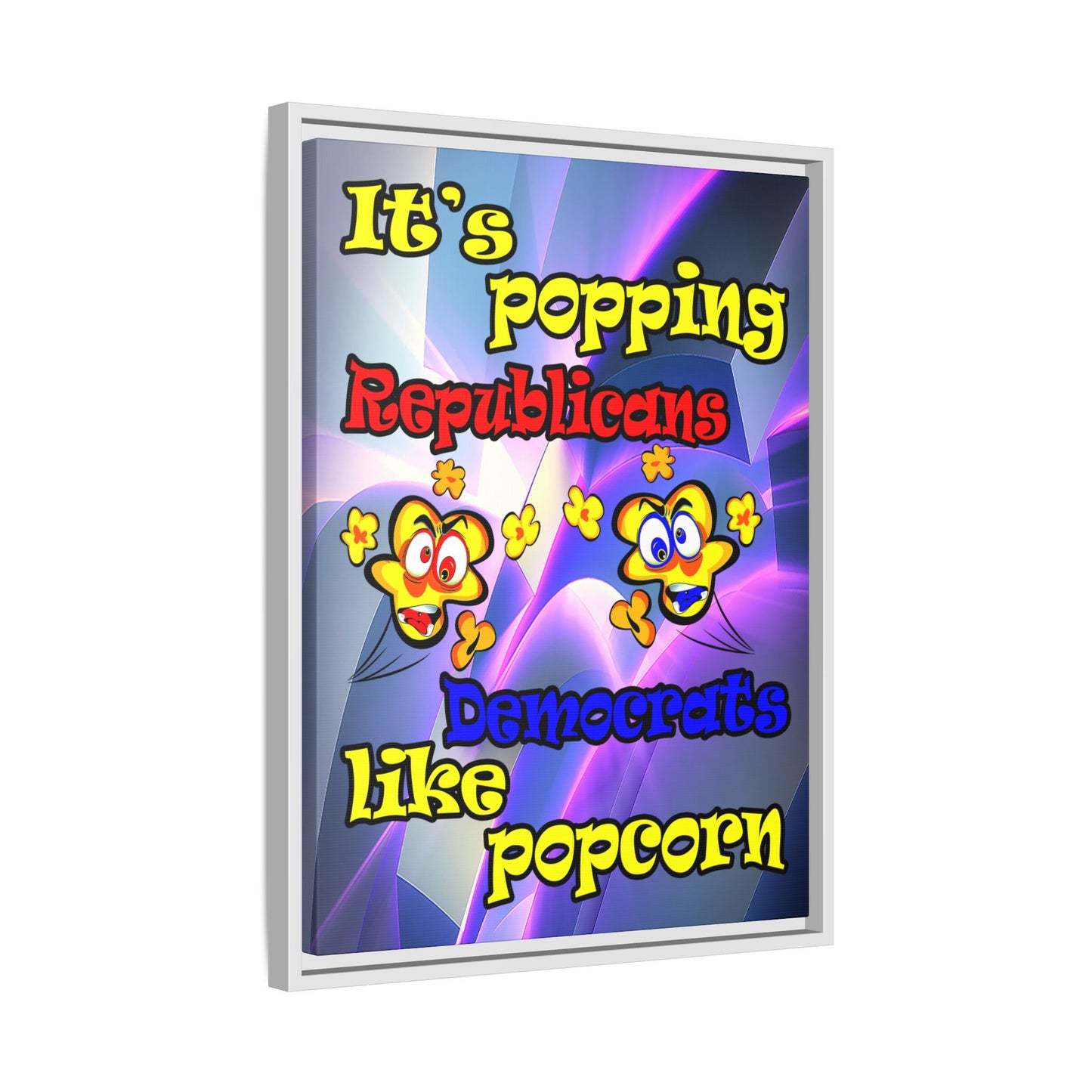 popping like popcorn - framed canvas art (grey-pink wave)