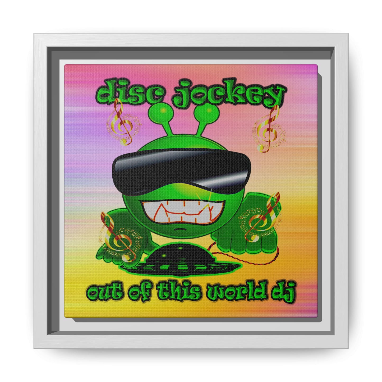 disc jockey - framed canvas art (color blur)