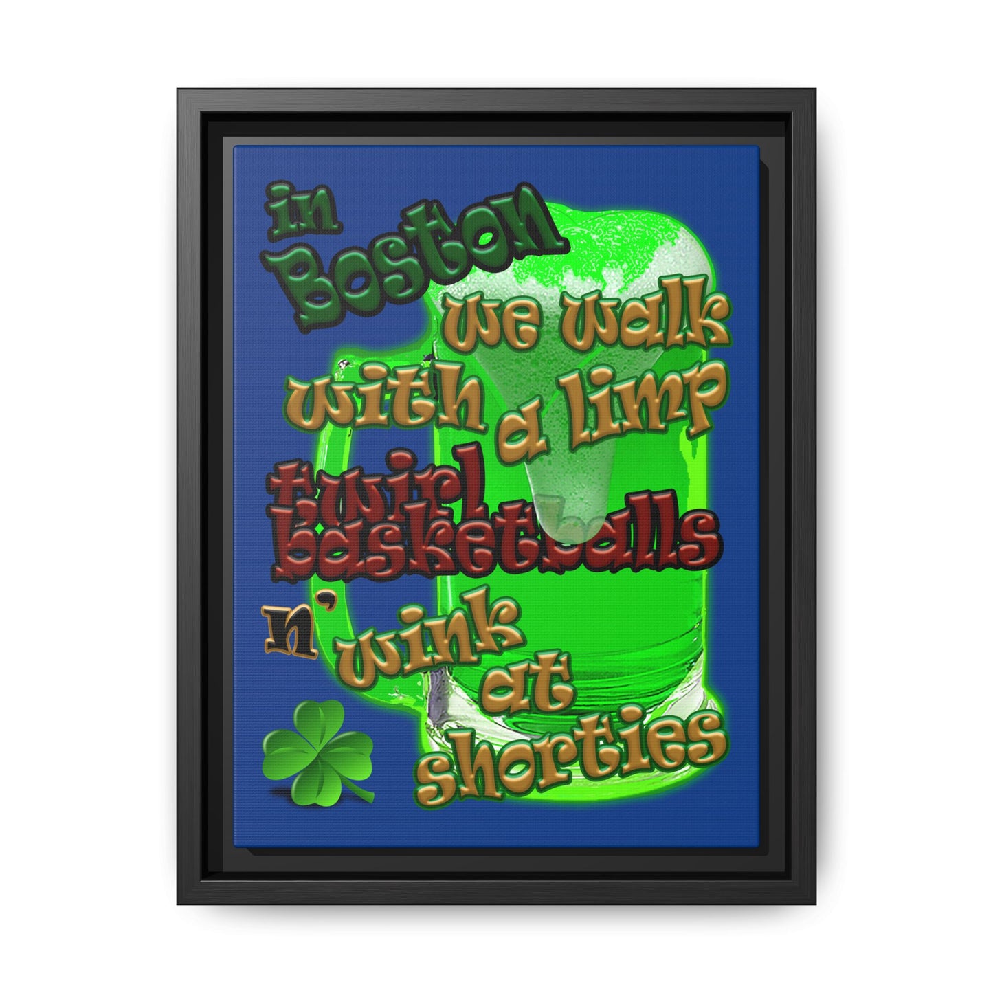 celtics logo - framed canvas art (dark blue)