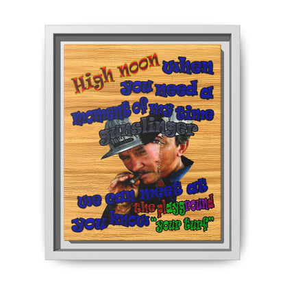 high noon - framed canvas art (butterscotch wood finish)