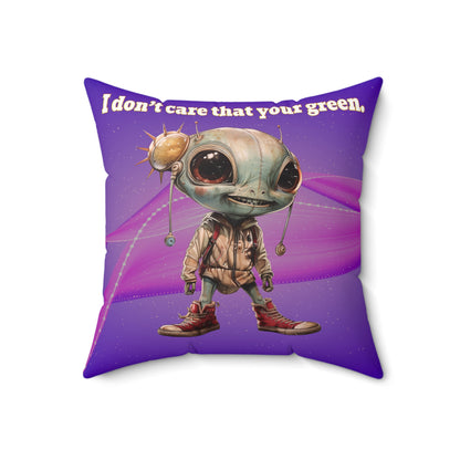 I don't care that your grey - Faux Suede Square Pillow - (purple-pink wave)