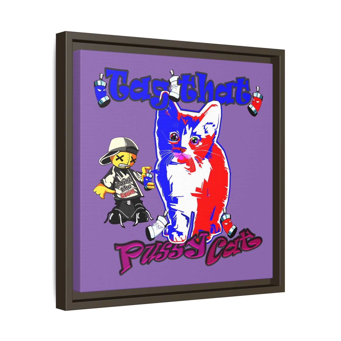 tag that - framed canvas art (light purple)