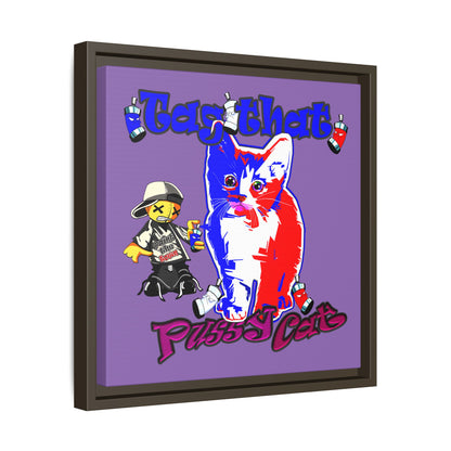 tag that - framed canvas art (light purple)