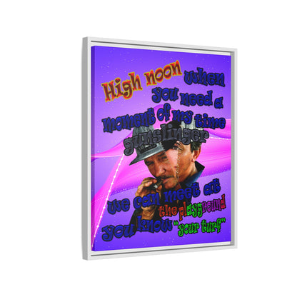 high noon - framed canvas art (purple-pink wave)