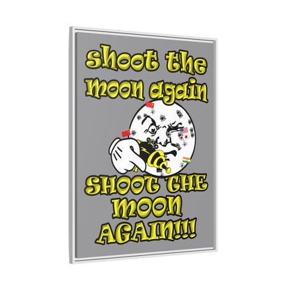 shoot the moon again - framed canvas art (grey)