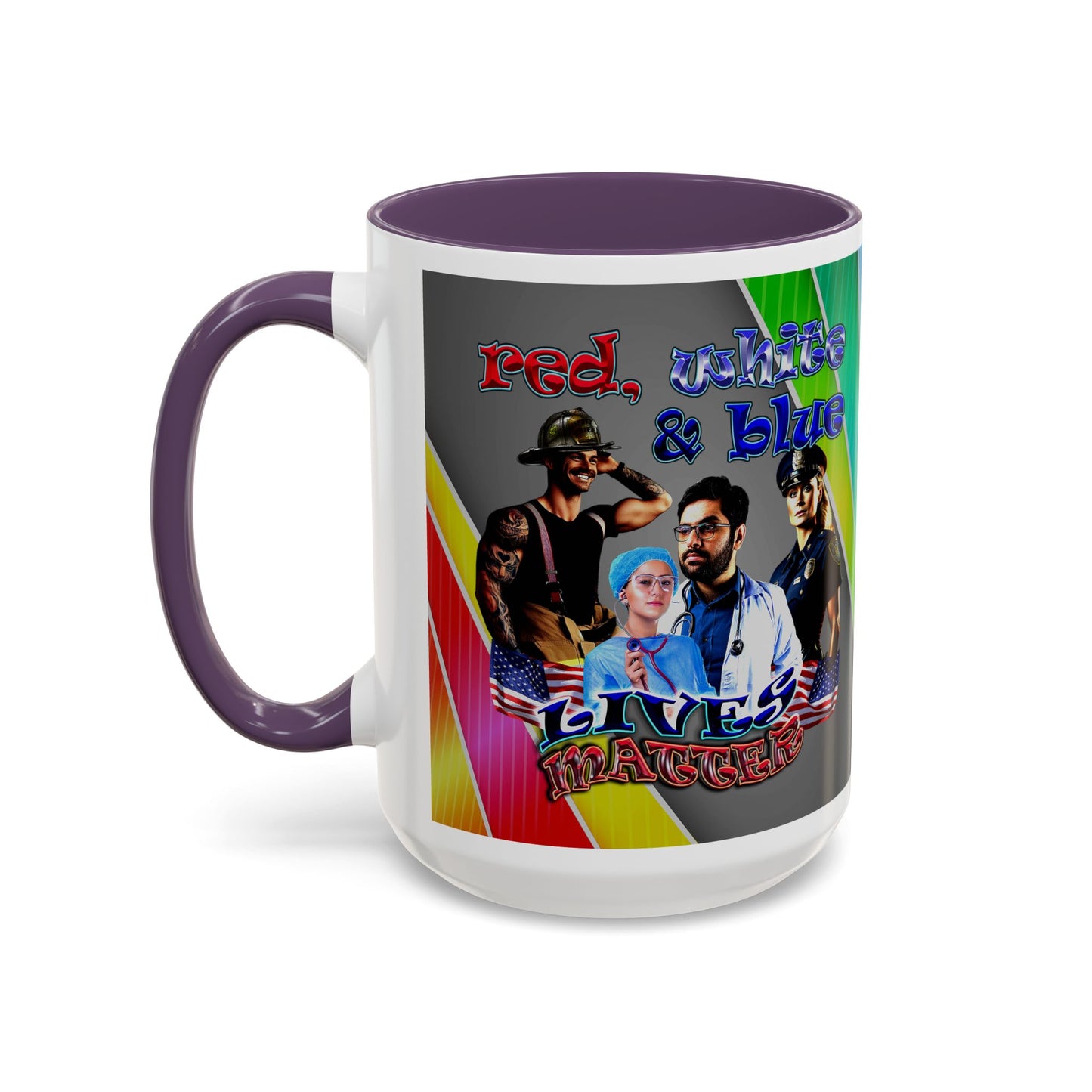 rw&b lives matter - Accent Mug (rainbow split)