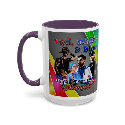 rw&b lives matter - Accent Mug (rainbow split)