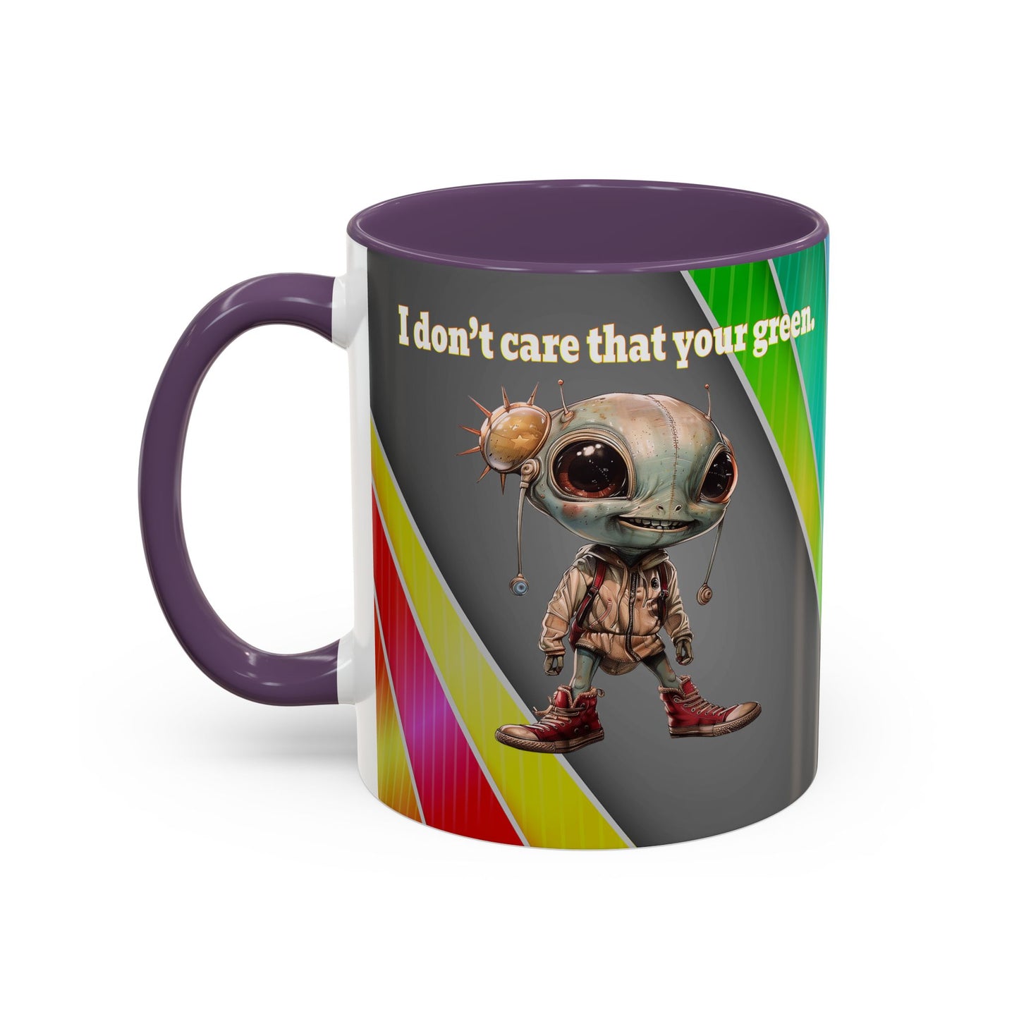 I don't care that your grey - Accent Mug (rainbow split)